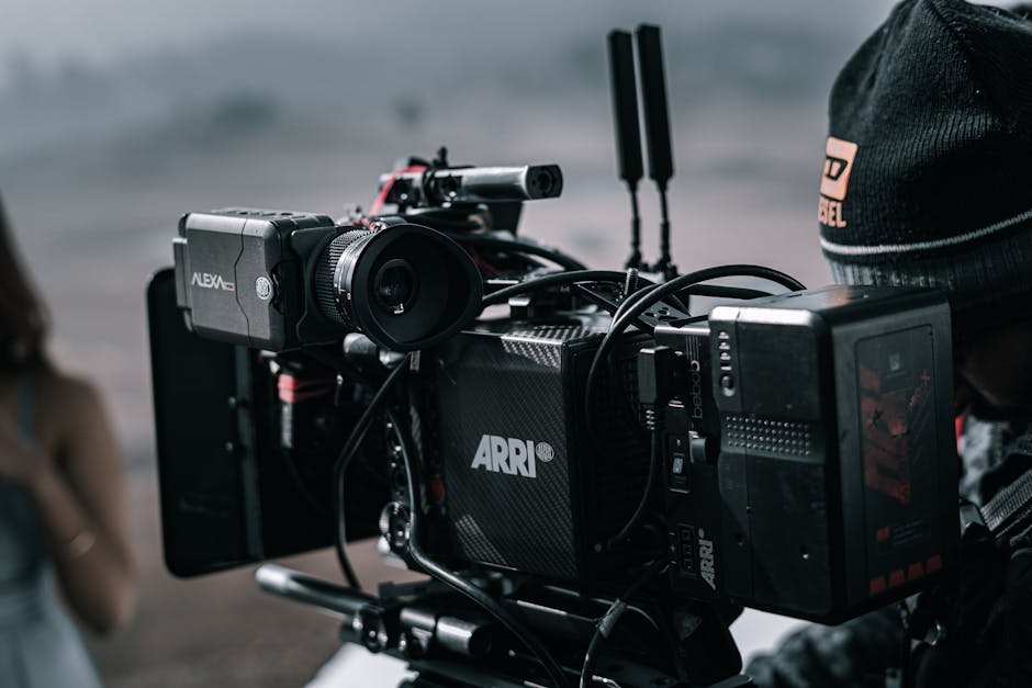Professional cinema camera used for wedding film